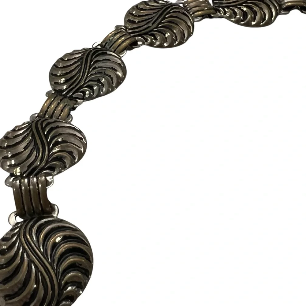 VTG‎ Waist Belt Antique Silver Tone Metal Swirls Boho Western 28” 70’s Classic